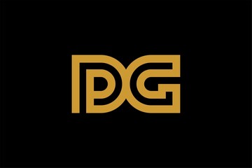 Letter PG logo design vector, type DG logo design, monogram logo design. Outline type vector icon.