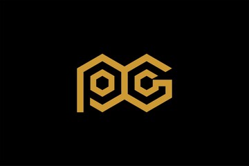 Letter PG logo design vector, type DG logo design, monogram logo design. Outline type vector icon.