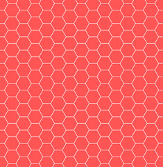 Hexagon Beehive Honeycomb Red White Pattern