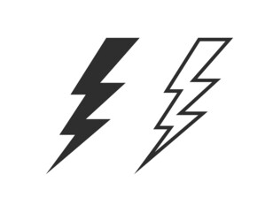 Lightning bolt icons vector set. Flash symbol. Electricity icon. Vector illustration