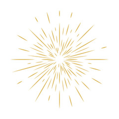 Sun burst isolated vector clip art. Rays of light on white background.