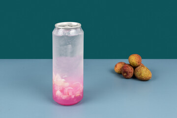A bottle of beverage made from litchi