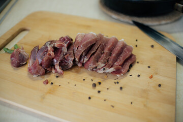 raw meat on a plate