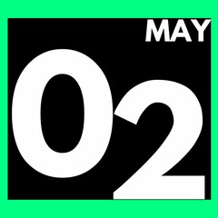 May 2 . Modern daily calendar icon .date ,day, month .calendar for the month of May