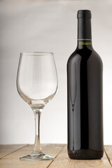 wine bottle with a cup