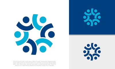 Fototapeta na wymiar Human Resources Consulting Company, Global Community Logo. 