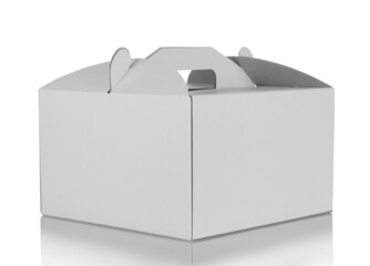 Carton takeaway cake box isolated on white background