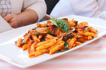 Italian pasta with vegetables