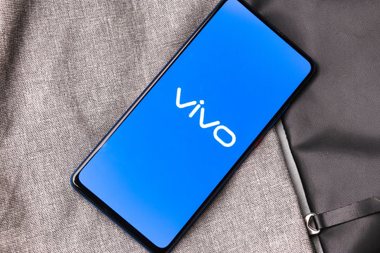 Assam, india - January 15, 2020 : Vivo logo on phone screen stock image.
