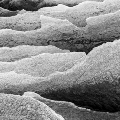abstract view of limestone and sandstone mountains with sharp edges