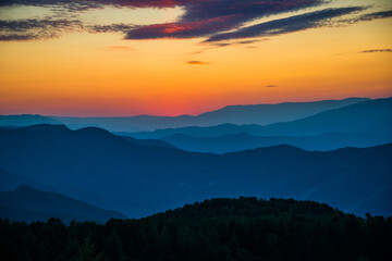 sunset in the mountains