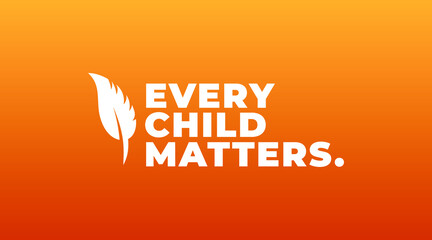 national day of truth and reconciliation, every child matters modern creative banner, design concept, social media post with white text on an orange background 