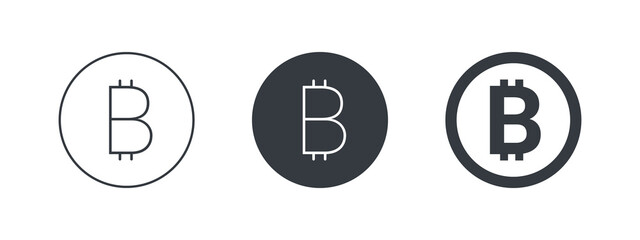 Bitcoin sign. Symbol of the cryptocurrency currency. Money symbols of the world. Vector illustration