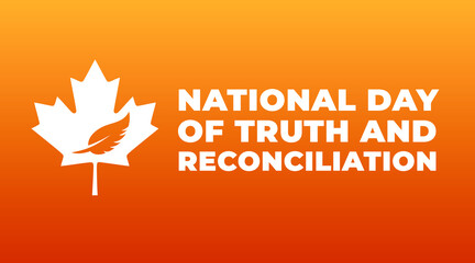 national day of truth and reconciliation modern creative banner, design concept, social media post with white text on an orange background 