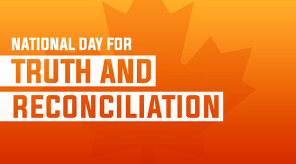 national day of truth and reconciliation modern creative banner, design concept, social media post with white text on an orange background 