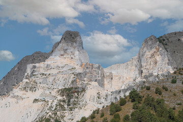 Fototapeta na wymiar Italian Carrara marble quarry on the Apuan Alps mountain range