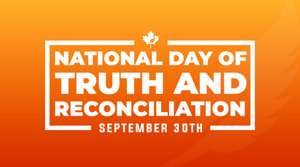 national day of truth and reconciliation modern creative banner, design concept, social media post with white text on an orange background