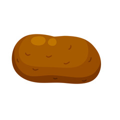 Potato. Brown root vegetable. Flat illustration. Natural farm product