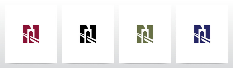 Fototapeta premium Bridge Inside Letter Logo Design N