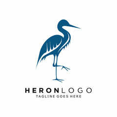 Heron logo design. Flamingo icon illustration vector, logo design inspiration