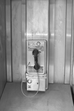 New York City Traditional Phone Booth In Black And White