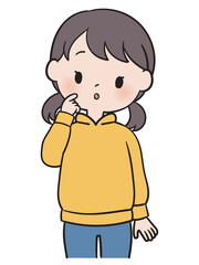 考えるポーズの女の子