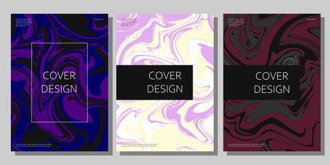 Modern abstract covers set. Creative fluid colors backgrounds. Vector banner and poster template in Eps10.