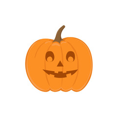 Halloween smiling pumpkin. Template for autumn decorative design.