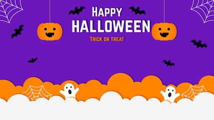Fototapeta na wymiar Happy halloween Trick or treat vector illustration