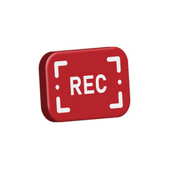 Rec 3d icon. Vector illustration. Recording camera icon vector illustration