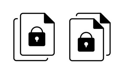 File with padlock. Password, security, safety, protection. Document locked. Illustration vector