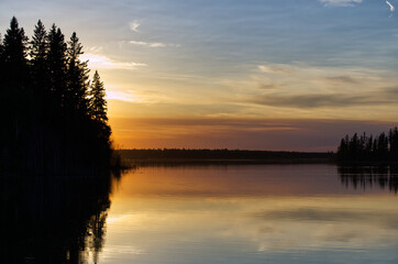 The Glowing Sun behind an Island