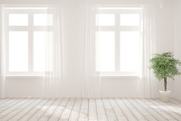 Fototapeta premium White empty room. Scandinavian interior design. 3D illustration