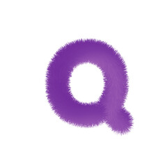 Modern fluffy hairy furry logo design letter q