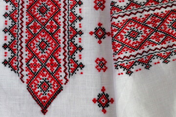 Embroidery. Handmade vyshivanka shirt, traditional ethnic ukrainian style.
