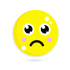 cute unhappy emoticon vector design