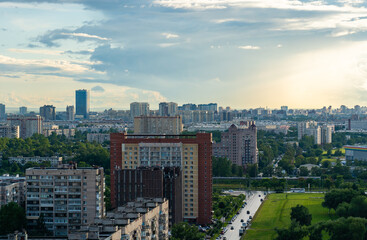 Fototapeta na wymiar Residential area Saint Petersburg on a summer day.