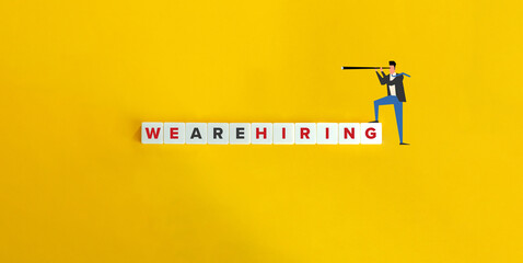 We Are Hiring Banner and Conceptual Image. Minimal aesthetics.