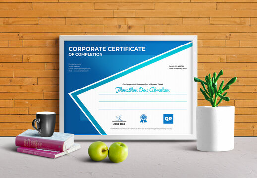 Blue Certificate Layout