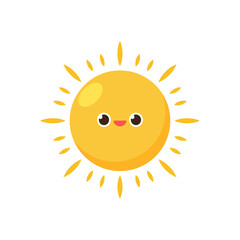 Sun cartoon vector. Sun character design.