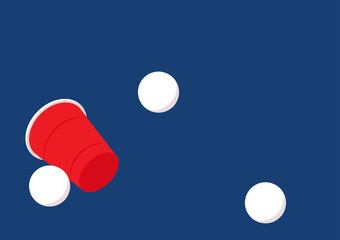 Beer cup vector. free space for text. wallpaper. copy space. ping pong ball vector.