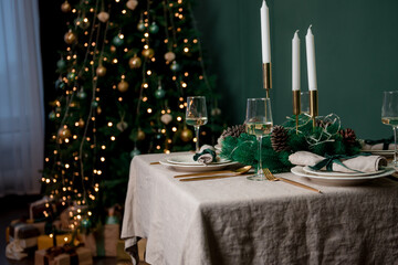 Champagne glasses ready to bring in the New Year