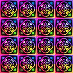 Abstract background, colorful geometric shaped decorative art template, graphic design illustration wallpaper, pattern with flowers and circles