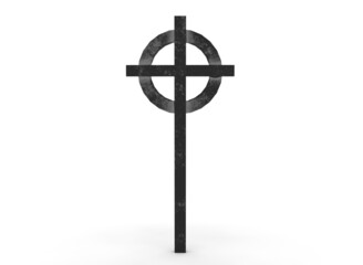Obraz premium Grave cross on a white background 3d-rendering