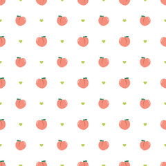 seamless pattern with peach fruit