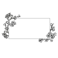 Fototapeta premium Frame with cherry blossom.