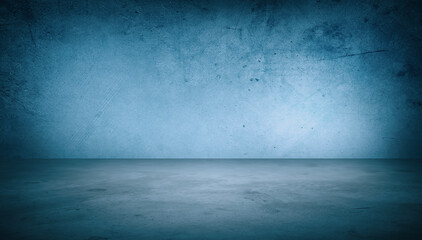 Blue textured floor and wall background