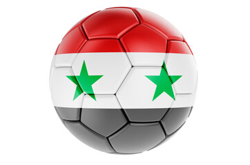 Fototapeta premium Soccer ball or football ball with Syrian flag, 3D rendering