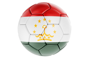 Obraz premium Soccer ball or football ball with Tajik flag, 3D rendering