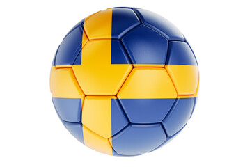 Fototapeta premium Soccer ball or football ball with Swedish flag, 3D rendering